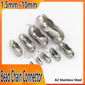 Beads Waist Buckle Stainless Steel Ball Bead Chain Connector Necklace Parts 10x - Picture 1 of 7