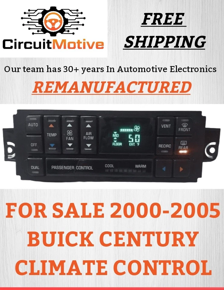 2000-2005 Buick Century AUTO heater A/C digital climate control part# 10435588 - Image 1 of 1