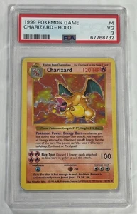 1999 POKEMON SHADOWLESS CHARIZARD HOLO #4 PSA 3. - Picture 1 of 4