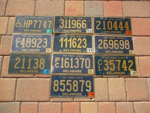 10 Delaware  license plate lot for collecting or decorating man cave # 3 - Picture 1 of 1