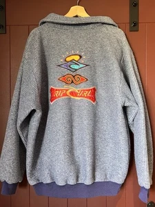 Vintage Surf Rip Curl Jacket Mens Size M Beach Embroidered Blue RARE & HTF !! - Picture 1 of 15