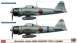 ✅Hasegawa 02002 - Scala 1:72 Mitsubishi A6M2a Zero Fighter Type 11 Combo - Foto 1 di 1
