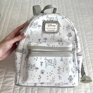 LOUNGEFLY Disney Alice In Wonderland White Foral Wonderland Mini Backpack - Picture 1 of 5
