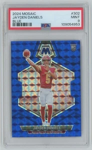 2024 Panini Mosaic BLUE Prizm Jayden Daniels Rookie 25/99 PSA 9 Commanders #302 - Picture 1 of 2