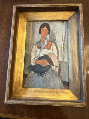 Amedeo Modigliani Mujer Gitana Sentada con Niño Estampado Enmarcado Personalizado 11”x 14”x 2” Foto 1 de 4