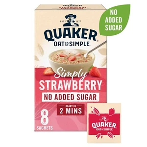 Quaker  Strawberry Porridge Sachets No Added Sugar 8x32.5g Pack of 4 - Picture 1 of 1