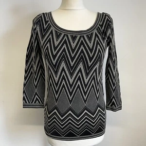 Wolford Top Size Medium Black Patterned Scoop Neck Cotton Velvet Stretch - Picture 1 of 10
