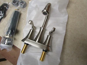 Grifo fregadero para RV mango doble níquel cepillado Bristol utopía metal latón 4" válvulas A - Imagen 1 de 12