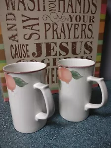 Set of 2 Mikasa Fruit Panorama Cappuccino Mugs - Picture 1 of 7