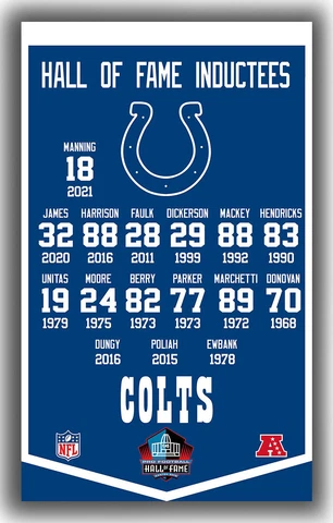 Indianapolis Colts Hall OF Fame Inductees Flag 90x150cm 3x5ft Football Banner Cover