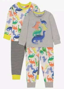 Mothercare Boys 2 Pack Dinosaur Pyjamas 1 to 6 Years BNWT