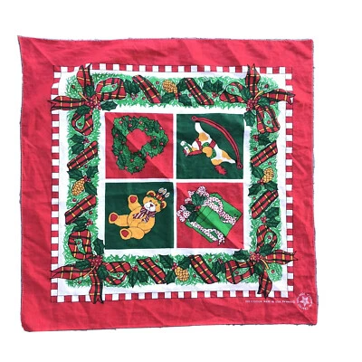 Pañuelo retro de algodón navideño bufanda pañuelo vintage Estados Unidos Foto 1 de 4