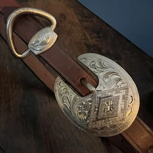 Collare cane personalizzato pelle fibbia argento sterling Dale Chavez misura collo 11”-20” - Foto 1 di 10