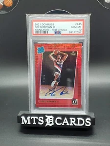 GREG BROWN III 2021-22 Donruss Choice RC Signatures rojo #70/99 PSA 10 - Imagen 1 de 2