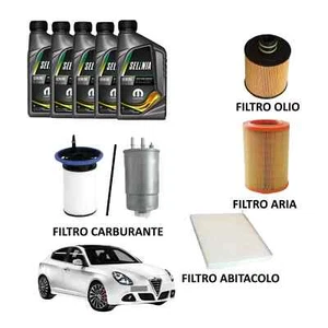 KIT TAGLIANDO ALFA GIULIETTA 1.6 JTDM 16V 105CV 77KW DAL 2010 + SELENIA WR 5W30 - Imagen 1 de 9