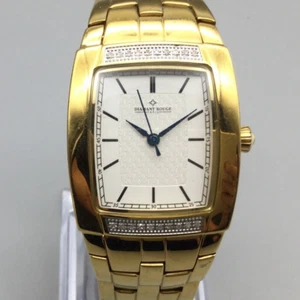 Diamant Rouge Paris Watch Men 28mm Gold Tone Tank Stainless New Battery 6.75" - Picture 1 of 16