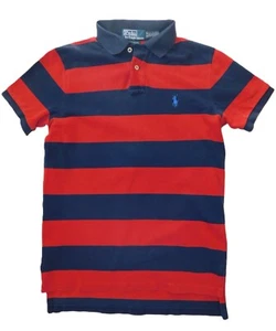 Ralph Lauren Polo Hemd rot marine Custom Fit gestreift Gr. S Vintage defekt - Bild 1 von 6