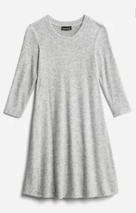 FORTUNE + EDERA Abito in maglia Regina Hacci grigio erica maniche lunghe donna nuovo con etichette L - Foto 1 di 9