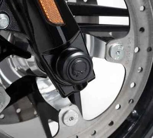 Harley-Davidson schwarz Willie G Schädel Vorderachse Mutter Abdeckungen 43000318 - Bild 1 von 2