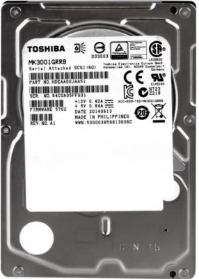 Hard Drive Toshiba MK3001GRRB 300GB 15000U/Min 32MB Cache SAS-2 2.5'' Inch - Image 1 of 3