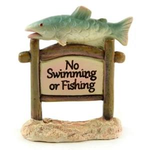 No Swimming or Fishing sign MI 50907 Miniature Fairy Garden Dollhouse - Picture 1 of 7
