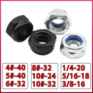 UNF Nyloc Nylon Insert Locking Nuts Zinc Plated 4# 5# 6# 8# 10# 1/4 5/16 3/8 - Picture 1 of 20