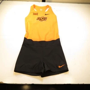 NIKE OSU OKLAHOMA STATE UNIVERSITY TRACK SINGLET SPEED SUIT Womens L Orange - Picture 1 of 7