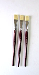 Winsor & Newton Azanta Original Oil Brush No 8 Flat Sht Hdle x 3 Marked Seconds - Picture 1 of 1