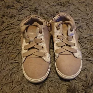 River Island Pink Suede Star High Top Trainers Size UK 6 - Picture 1 of 5