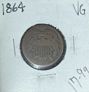 PIEZA DE DOS CENTAVOS 1864 ~ EN MUY BUEN ESTADO ~ BONITA MONEDA~ - Imagen 1 de 2