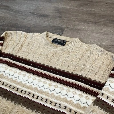 Vintage 90s Jantzen Knit Sweater Mens Size XLT Pullover Grandpa Geometric Retro - Image 1 of 4