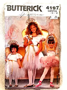 Modello da cucito Butterick vintage anni '80 #4197 ballerina fate ragazze taglia 4-14) non tagliato - Foto 1 di 3
