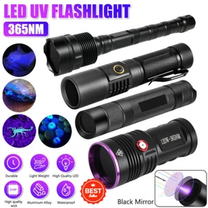 NEU UV Taschenlampe 365nm Schwarzlicht 5/10/20/30/60/120W Bernstein Handlampe DE - Picture 1 of 66