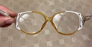 Vintage Christian Dior Austria Amber White Large Eye Sun Glass Frame RARE! - Picture 1 of 14