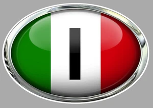 OVALE DRAPEAU ITALIE ITALIA 15cm AUTOCOLLANT STICKER AUTO MOTO OA046 - Imagen 1 de 1