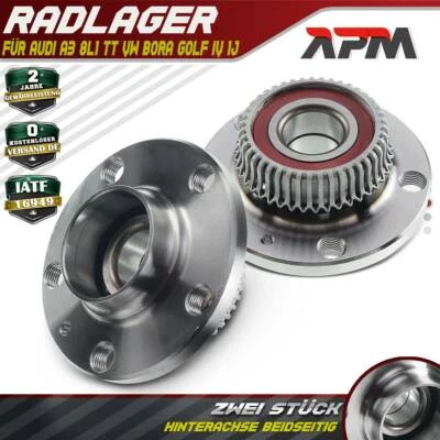 2x Radnabe Radlager Hinten mit ABS-Sensor für Audi A3 TT Seat Skoda VW Bora Golf - Bild 1 von 4
