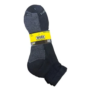 Caterpillar Cat Work Sock Black Quarter Socks (Size 10-13) 3-Pack - Picture 1 of 1