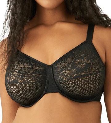 Sujetador minimizador de efectos visuales Wacoal 36F negro para mujer Foto 1 de 4