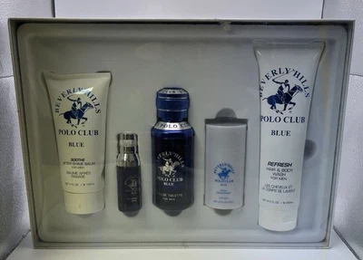 Juego de regalo de 5 piezas Beverly Hills Polo Club azul para hombre. NUEVO en la caja. Foto 1 de 4