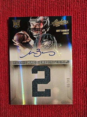 Matt Barkley 2013 Absolute Rookie Premier Materials Auto RC 84/99 Eagles - Image 1 of 4