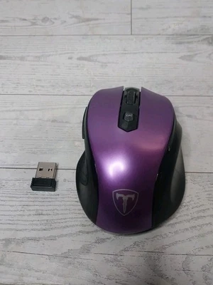 Easterntimes Tech D-09 Purple Black Bluetooth Wireless Optical Mouse Works  - Image 1 of 4