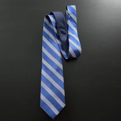 Tommy Hilfiger Tie Blue Striped Multitone Silk Necktie Foto 1 de 4