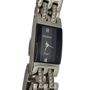 Vintage Armitron Bracelet Watch By Armitron Now Silver With Crystal Accents Nice - Picture 1 of 3