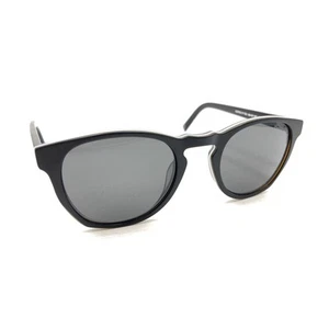 Warby Parker Topper M 103 Matte Black White Round Sunglasses Gray Lens 48-21 140 - Picture 1 of 12