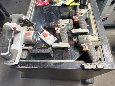 Porter Cable 20v Combo Set Circ Saw Drills Impact Light Battery UNTESTED - Image 1 of 4