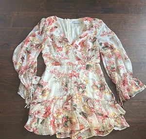 Chicways Womens Romper  Sz M Floral Print Long Sleeve 3425 - Picture 1 of 3