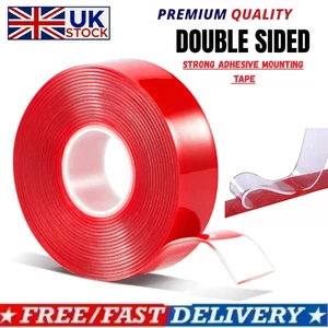 DOUBLE SIDED TAPE HEAVY DUTY ADHESIVE STRONG STICKY MOUNTING ROLL STICKY TAPE - Picture 1 of 14