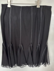 JS Collections Black Mesh Pencil Trumpet Hem Skirt Sz 12- $100 MSRP - Picture 1 of 9