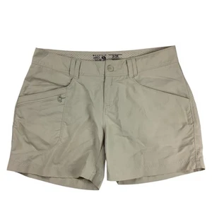 Mountain Hardwear Khaki Tan Hiking Shorts Women Size 6 31X4.5 Mid Rise - Picture 1 of 9