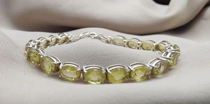 Lemon Quartz Tennis Bracelet 925 Sterling Silver Jewelry Gift for Her Adjustable - Picture 1 of 6